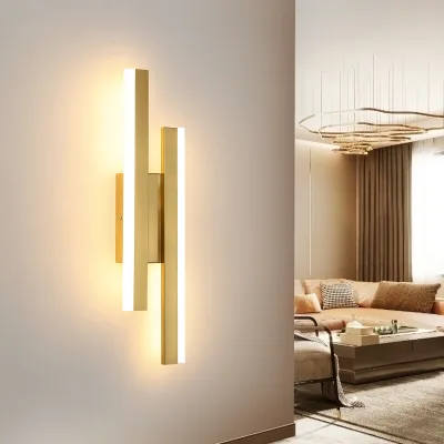Applique murale LED dorée 16 W – image 2