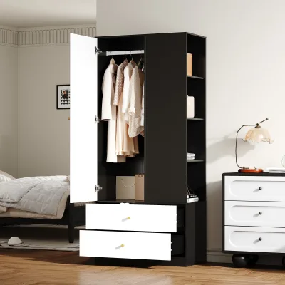 Armoire à porte miroir et 2 tiroirs