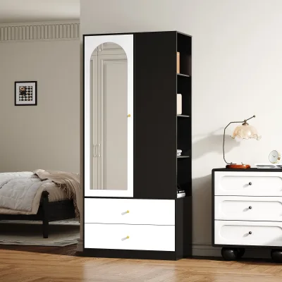 Armoire à porte miroir et 2 tiroirs – image 2