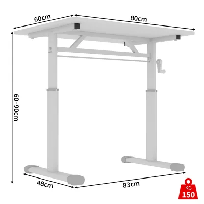 Bureau réglable en hauteur, cadre en métal – image 2