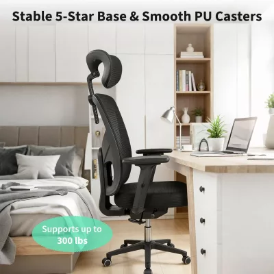 Chaise de bureau ergonomique en maille – image 3