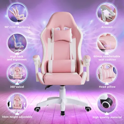 Chaise de jeu ergonomique à appui-tête – image 3