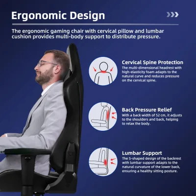 Chaise de jeu ergonomique inclinable – image 2