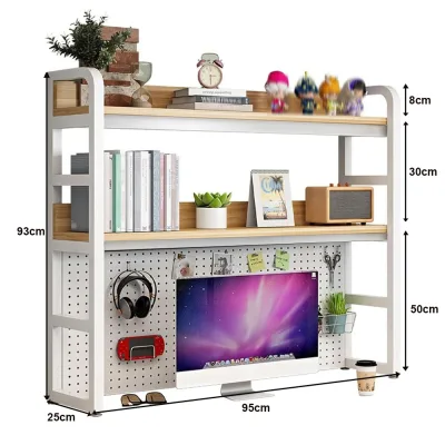 Étagère de bureau à 3 niveaux bois et métal – image 2