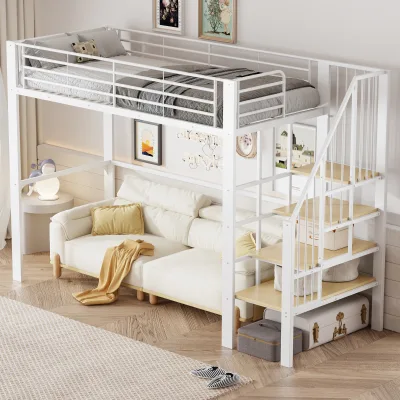 Lit mezzanine en métal 90 × 200 cm – image 3