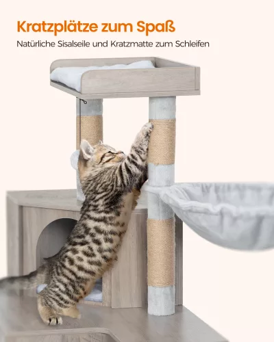 Meuble maison pour chat avec litière cachée – image 3