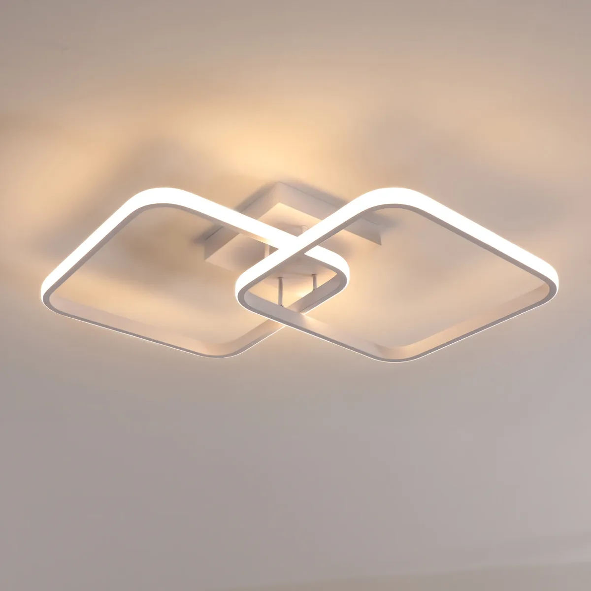 Plafonnier LED carré blanc chaud 42 W