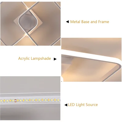 Plafonnier LED carré blanc chaud 42 W – image 3