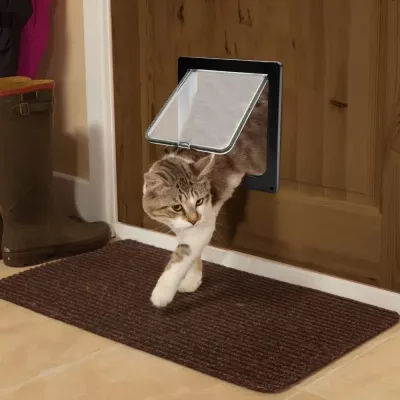 Porte pour chat noire en plastique ABS – image 3